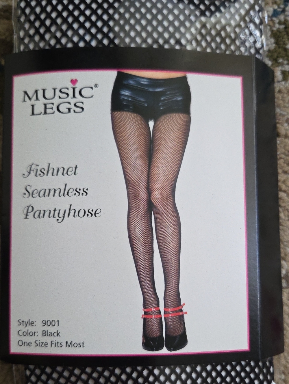 Music Legs Seamless Fishnet Pantyhose Black